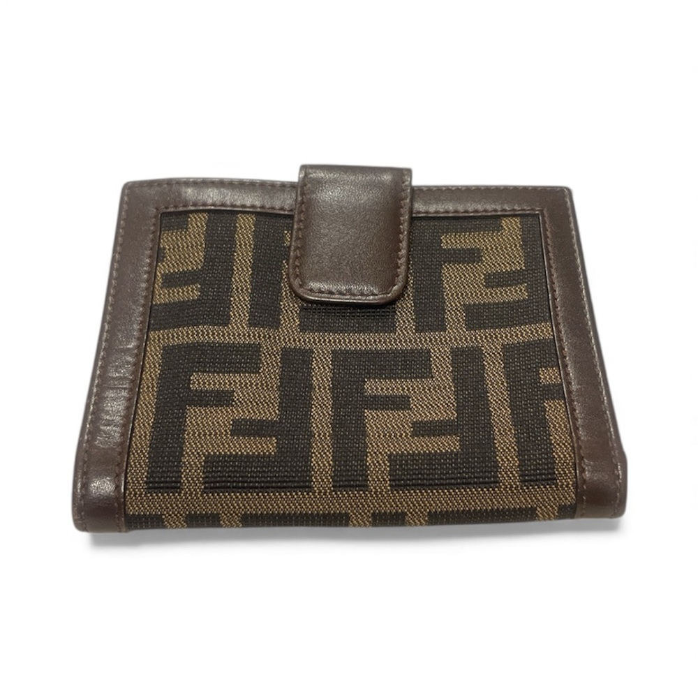 FENDI 
Brown and Black Logo Wallet